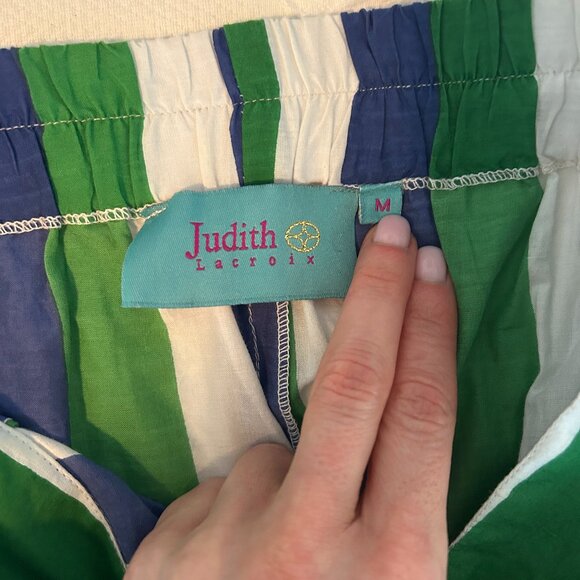 Judith Lacroix Striped Lightweight Culottes - Size M - Picture 9 of 9
